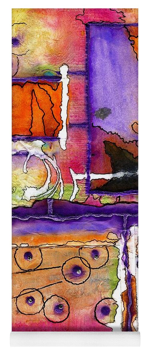 Acrylic Yoga Mat featuring the mixed media Cheery Thoughts - Warm Wishes by Angela L Walker