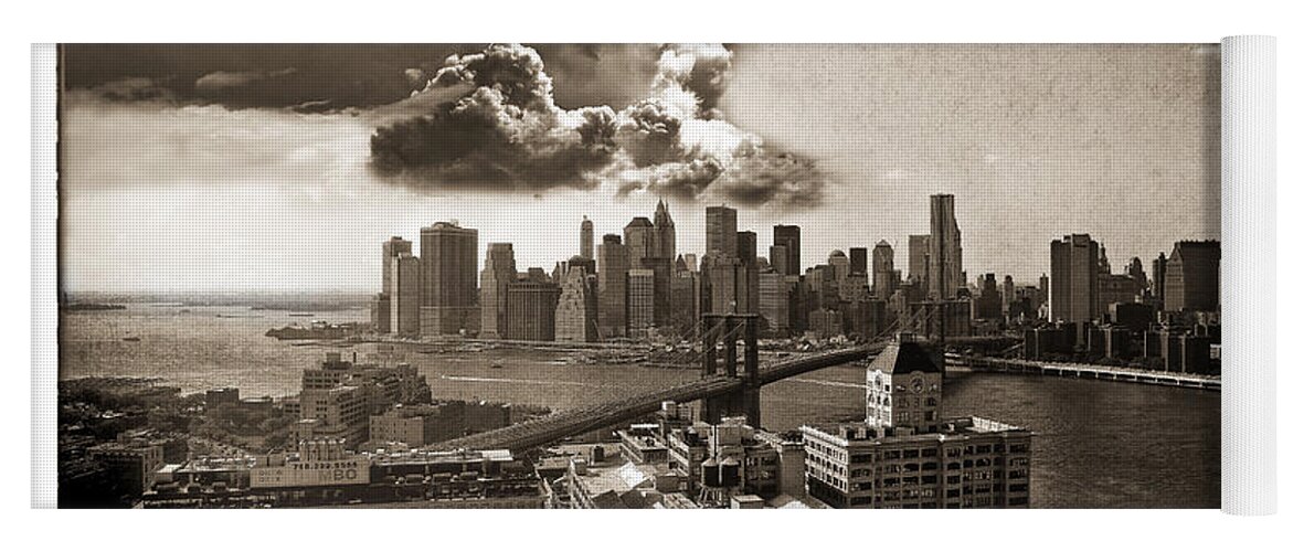 Dumbo Yoga Mat featuring the photograph Clouds Over Manhattan by Madeline Ellis