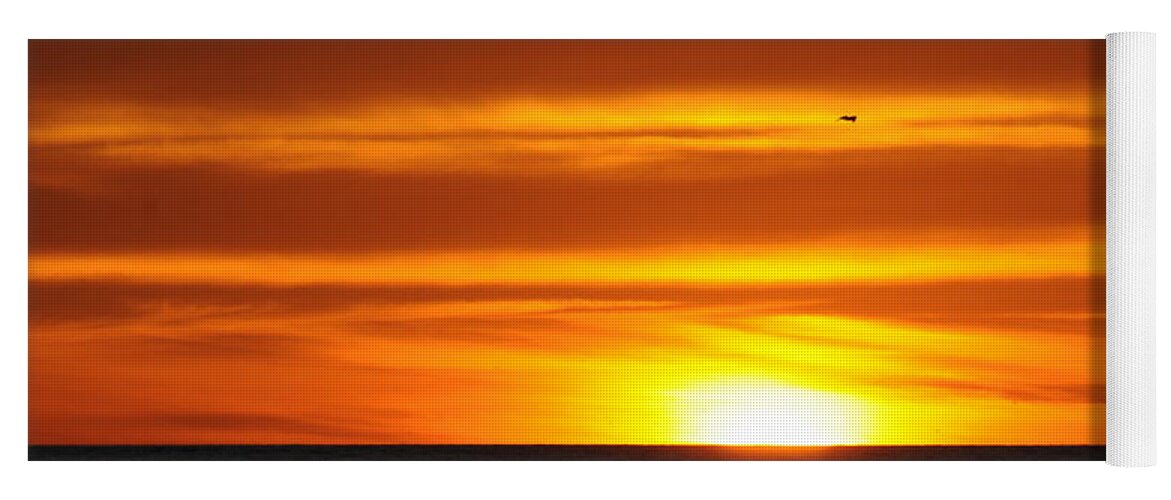 Sunset Yoga Mat featuring the photograph Crimson Sunset by Richard Omura