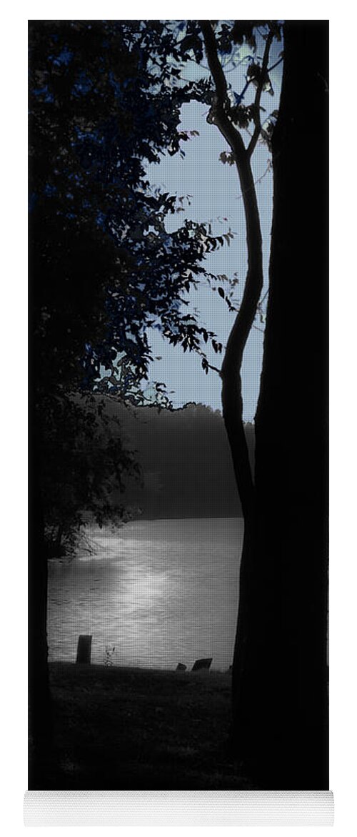 Lake Yoga Mat featuring the photograph Day or Night by DigiArt Diaries by Vicky B Fuller