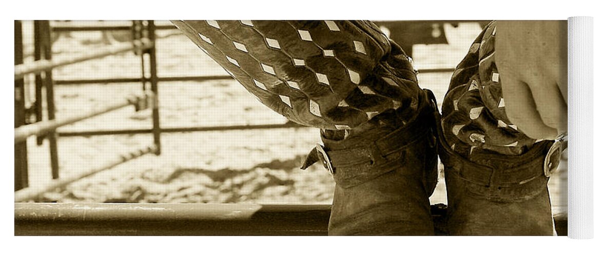 Texas Yoga Mat featuring the photograph Diamond Boots by Karen White