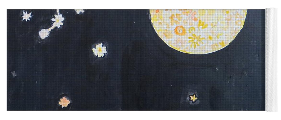 Floral Moon Starry Night Yoga Mat featuring the painting Dream by Sonali Gangane