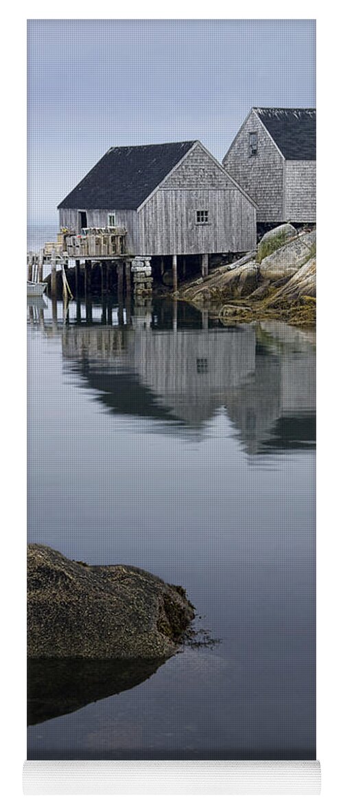 Morning Yoga Mat featuring the photograph Early Morning at Peggy's Cove Harbor by Randall Nyhof