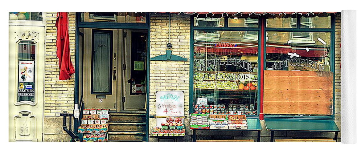 Street Yoga Mat featuring the photograph Epicerie by Valentino Visentini