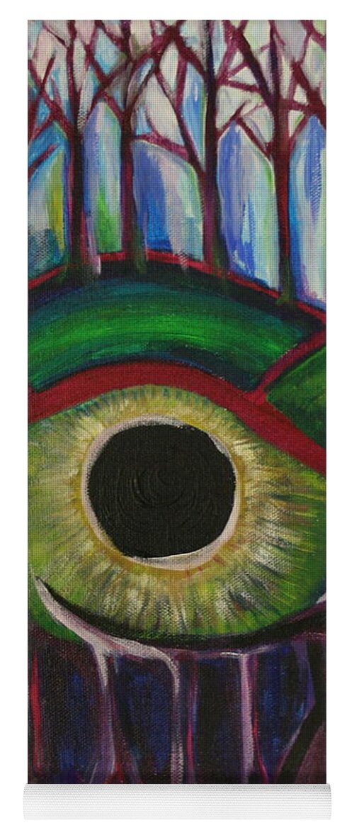 Eye Yoga Mat featuring the painting Eye in the Sky by Kate Fortin