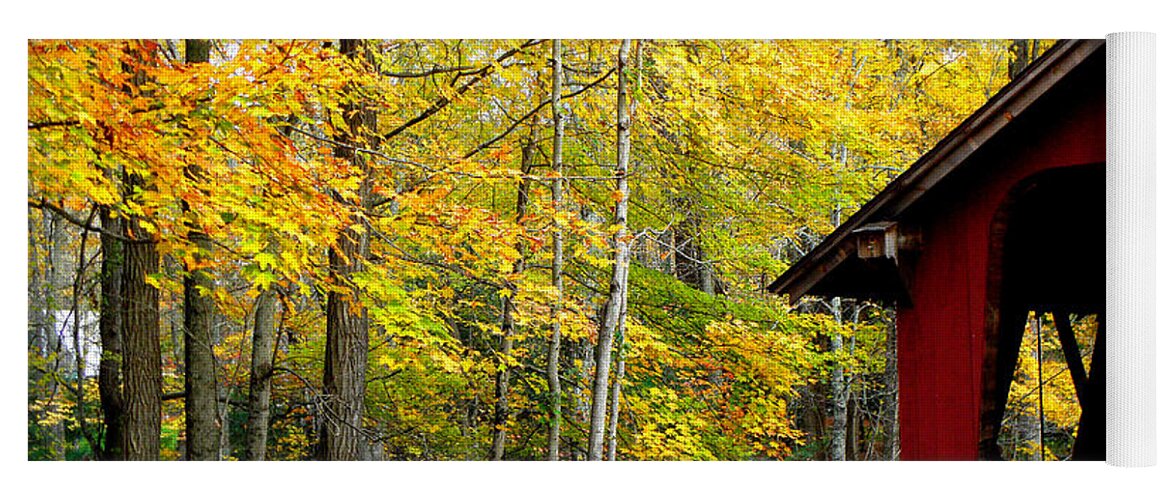 Fall Setting Yoga Mat featuring the photograph Fall in New England by Kim Galluzzo Wozniak