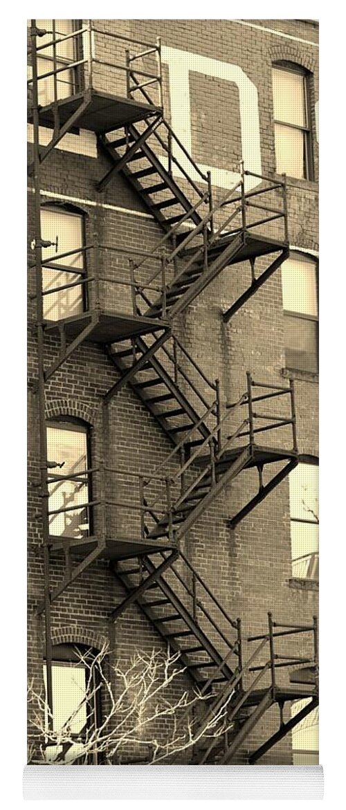 Stairs Yoga Mat featuring the photograph Fire Escape 3 by Paulina Roybal