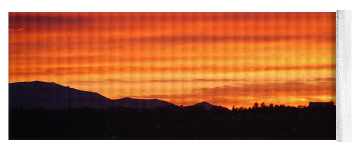 Sky Yoga Mat featuring the photograph Fire Sky by Michael Merry