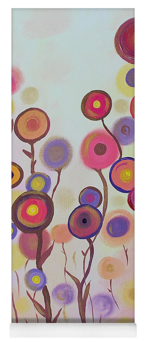 Floral Yoga Mat featuring the painting Floral Jewels by Stacey Zimmerman