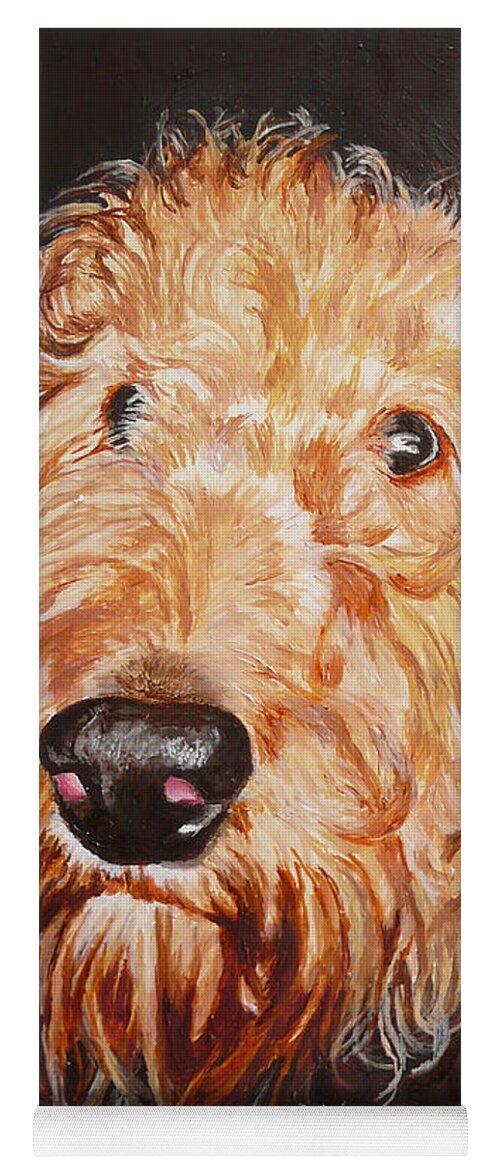 Puppy Yoga Mat featuring the painting Fonzie by Vic Ritchey