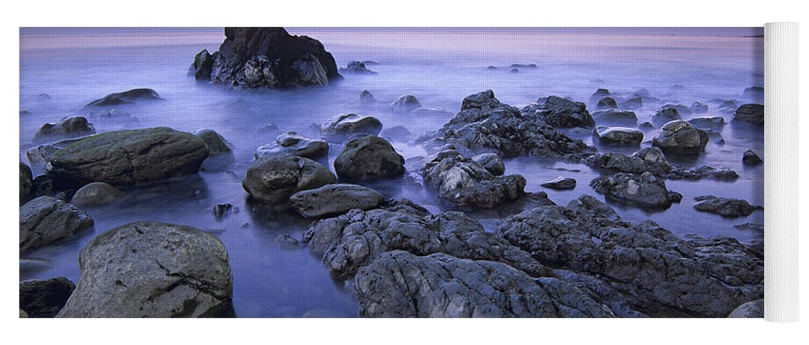 00175770 Yoga Mat featuring the photograph Full Moon Over Boulders At El Pescador by Tim Fitzharris