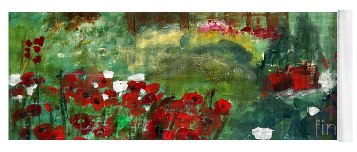 Paintings Yoga Mat featuring the painting Garden View by Julie Lueders 