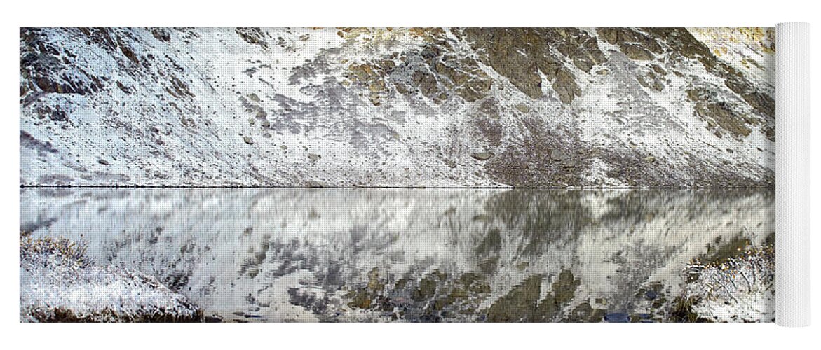 00175170 Yoga Mat featuring the photograph Geissler Mountain Reflected In Linkins by Tim Fitzharris