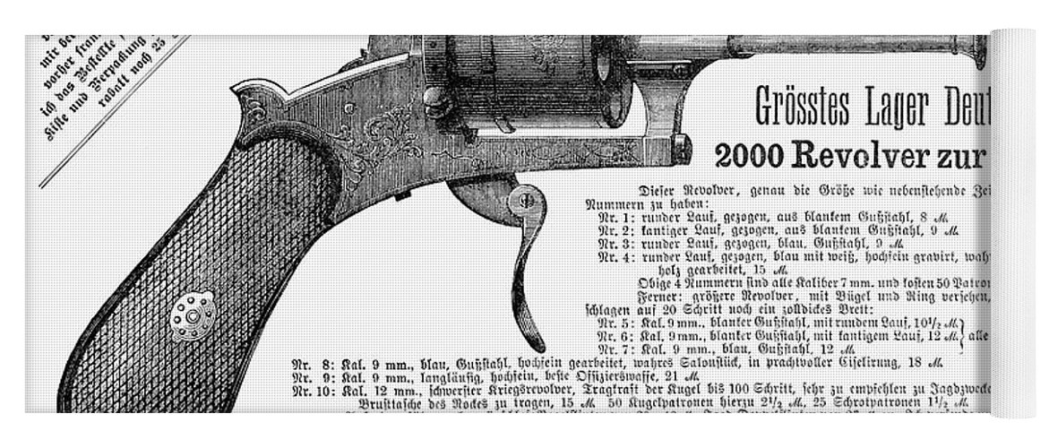 1880 Yoga Mat featuring the photograph German Revolver, 1880 by Granger