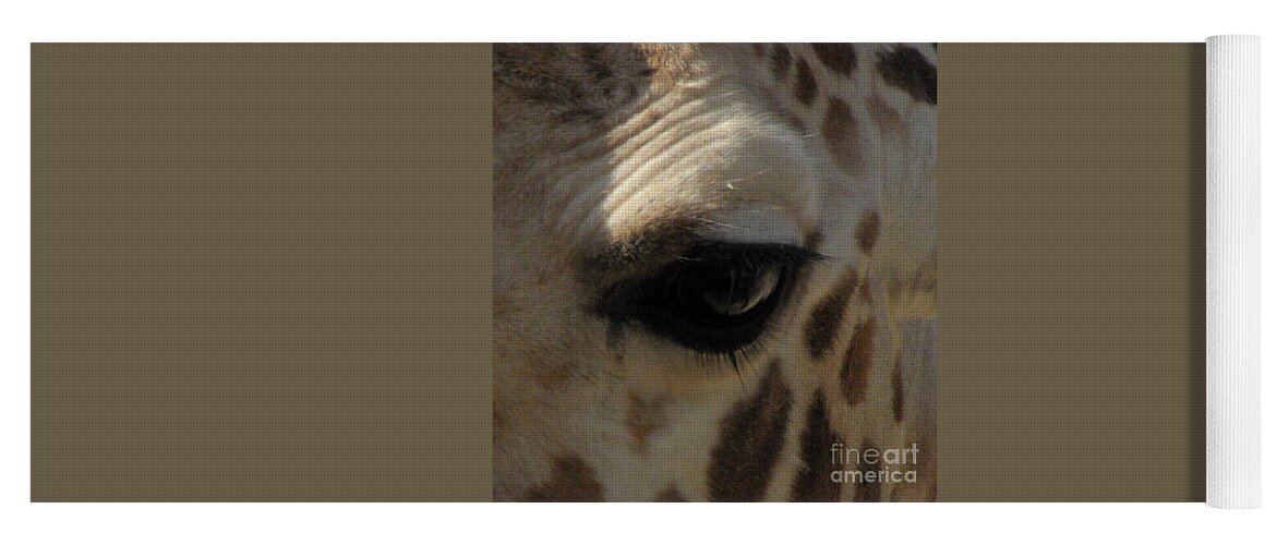 Giraffe Eye Yoga Mat featuring the photograph Giraffe eye by Kim Galluzzo Wozniak