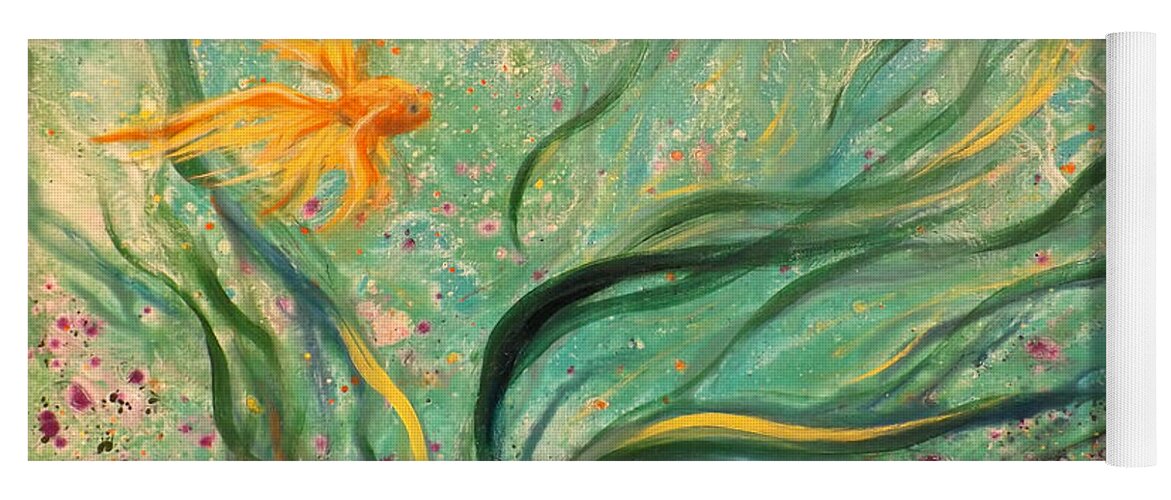 Fish Yoga Mat featuring the painting Gold Fish 22 by Gina De Gorna
