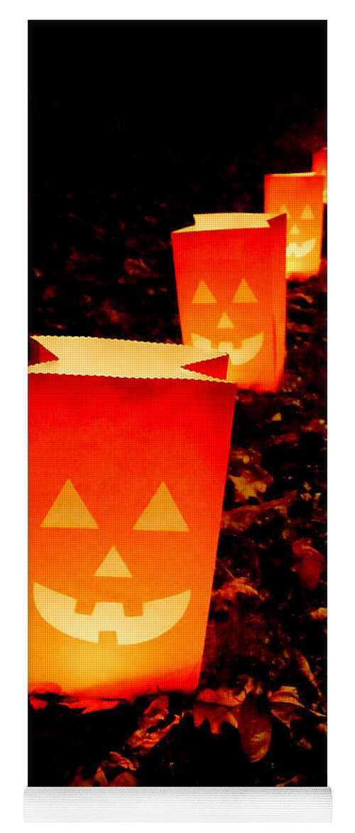 Halloween Yoga Mat featuring the photograph Halloween Paper Lanterns by Edward Fielding