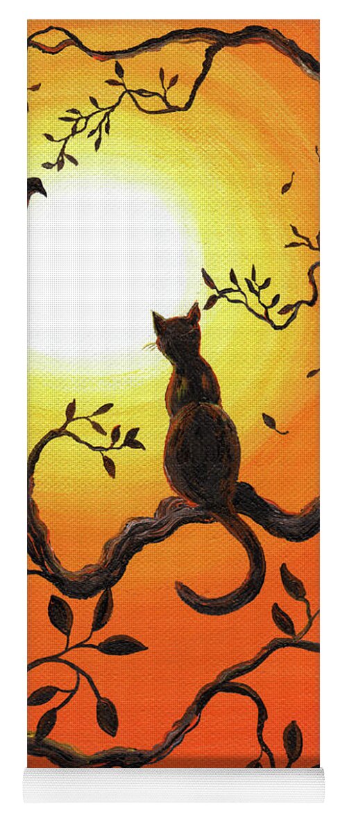 Landscape Yoga Mat featuring the painting Halloween Sunset by Laura Iverson
