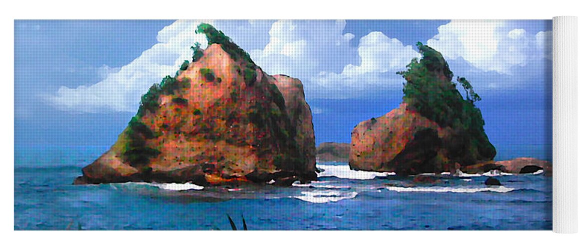 Hells Gate Yoga Mat featuring the photograph Hells Gate Rocks near Calibishie Dominica by Duane McCullough