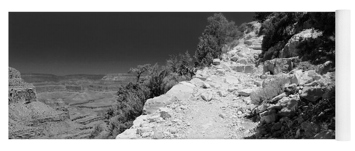 Hermit's Rest Yoga Mat featuring the photograph Hermit's Rest Trail BW I by Julie Niemela