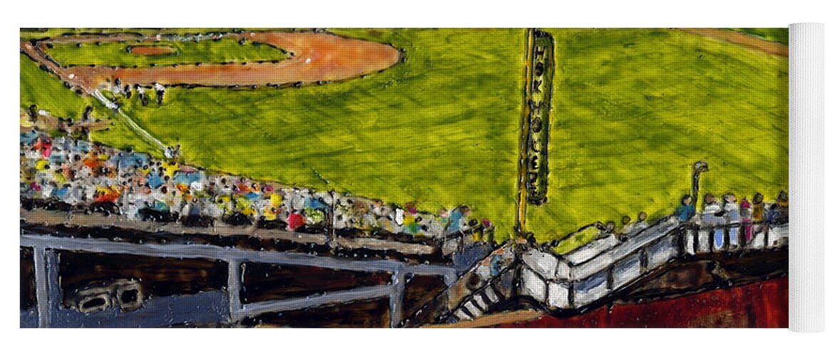 Wrigley Field Yoga Mat featuring the painting Hey Hey 353 by Phil Strang