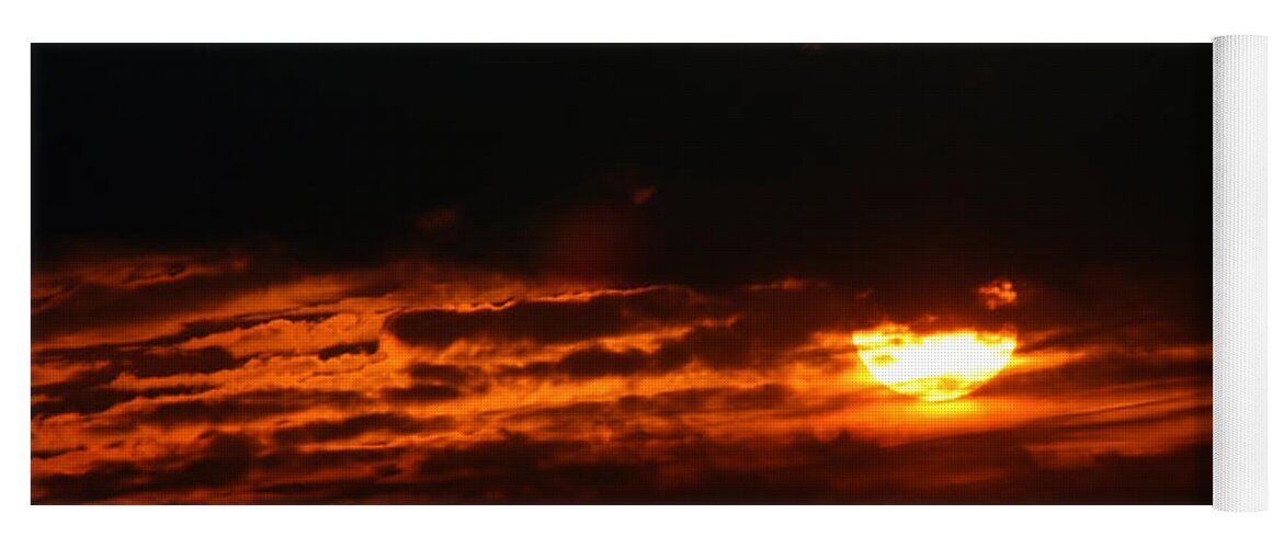 Sky Yoga Mat featuring the photograph Hiding Sunset by Susan Stevenson