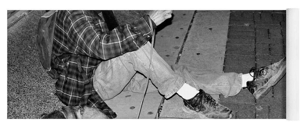Homeless Yoga Mat featuring the photograph Homeless with Faithful Companion by Kristin Elmquist