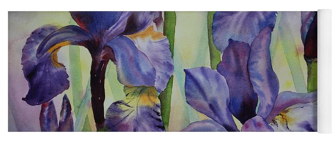 Flowers Yoga Mat featuring the painting Iris by Ruth Kamenev