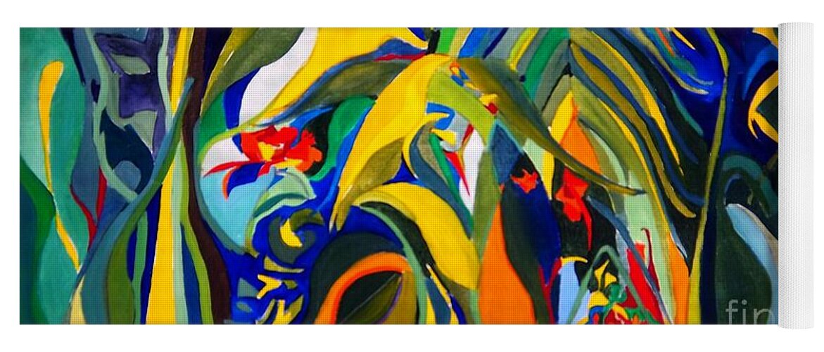 Acrylics Yoga Mat featuring the painting Jungle by Debra Bretton Robinson