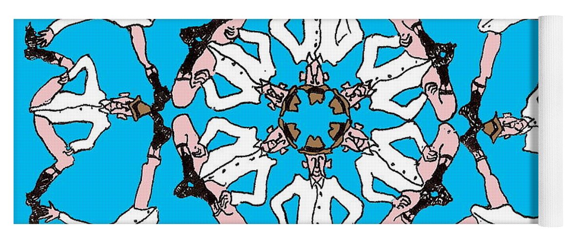 Coot Yoga Mat featuring the drawing Kaleidoscoot by R Allen Swezey