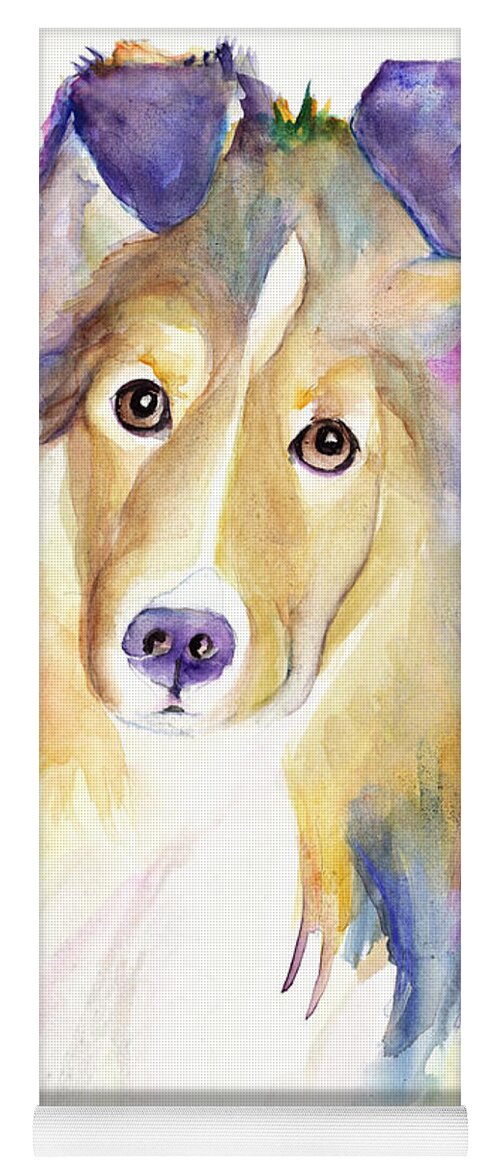 Sheltie Yoga Mat featuring the painting Kelly by Pat Saunders-White