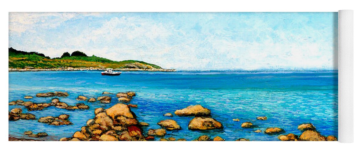 Kettle Cove Yoga Mat featuring the painting Kettle Cove by Tom Roderick