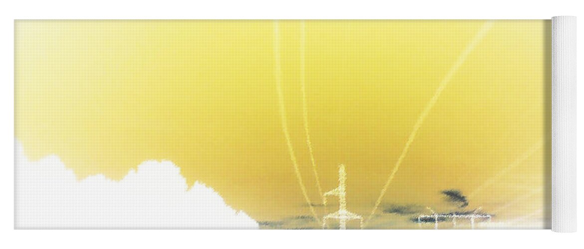 Sky Yoga Mat featuring the photograph Lemon Yellow Sky by Max Mullins