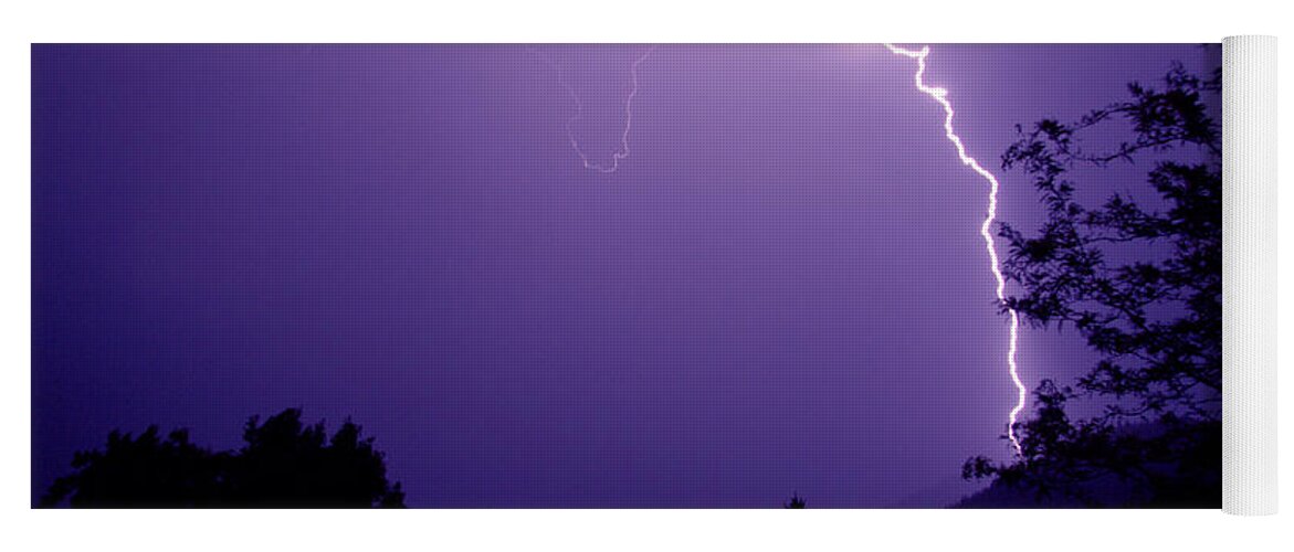 Lightning Yoga Mat featuring the photograph Lightning Over the Rogue Valley by Mick Anderson