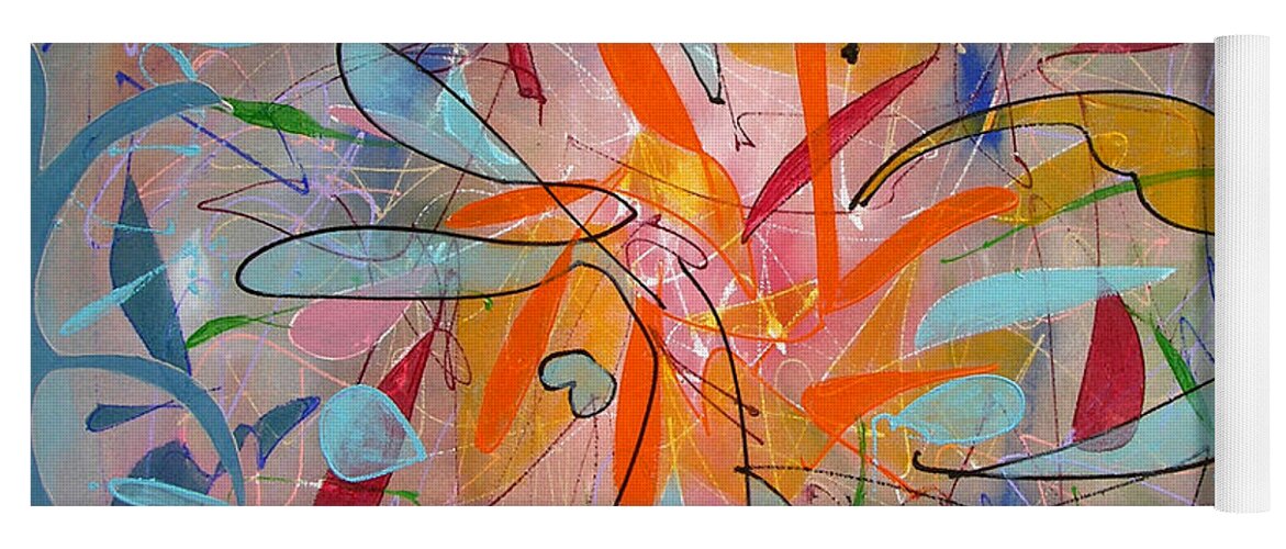 Modern Yoga Mat featuring the painting Line Dance Two by Lynne Taetzsch