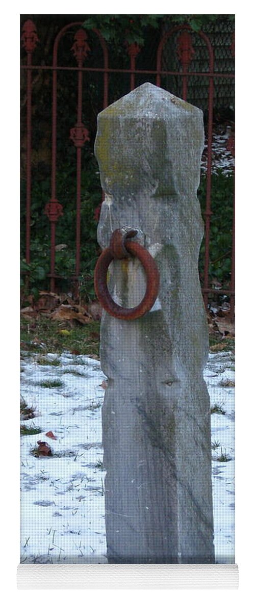 Hitching Post Yoga Mat featuring the photograph Mauricetown Hitching Post by Nancy Patterson