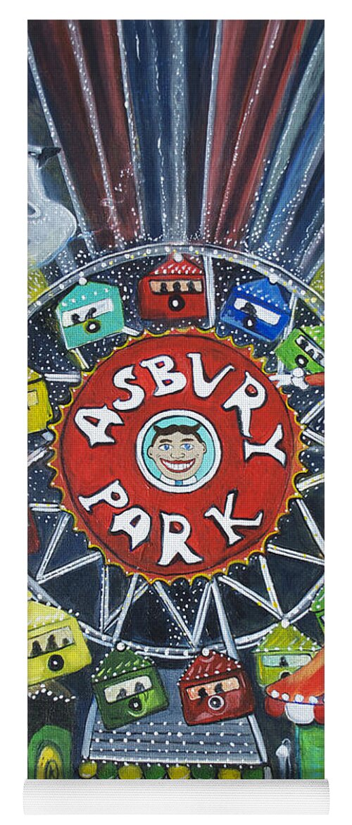 Asbury Park Yoga Mat featuring the painting Memories of Asbury Park by Patricia Arroyo