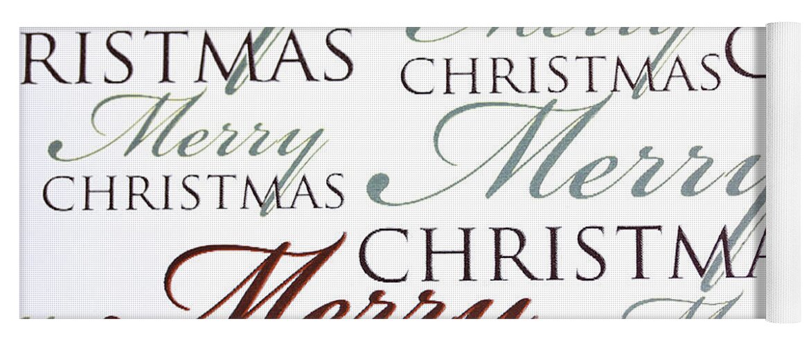 Merry Yoga Mat featuring the photograph Merry Christmas words by Simon Bratt