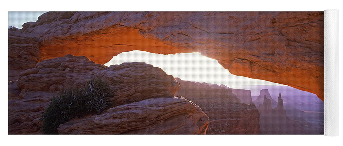 00175853 Yoga Mat featuring the photograph Mesa Arch At Sunset From Mesa Arch by Tim Fitzharris