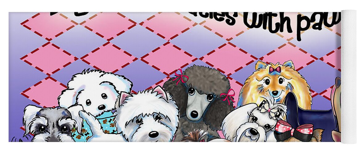 Cartoon Yoga Mat featuring the mixed media Miracles with paws by Catia Lee