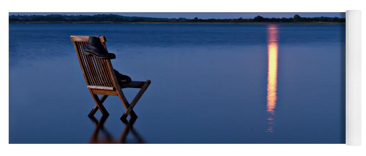 Blue Yoga Mat featuring the photograph Moon Boots by Gert Lavsen