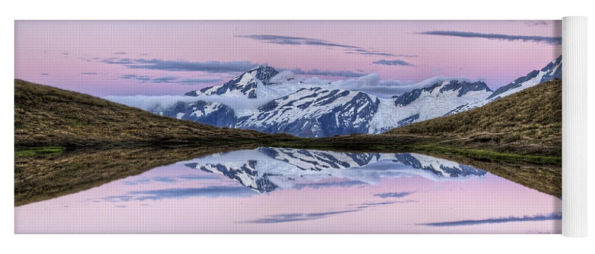 00441022 Yoga Mat featuring the photograph Mount Aspiring Moonrise At Dusk by Colin Monteath
