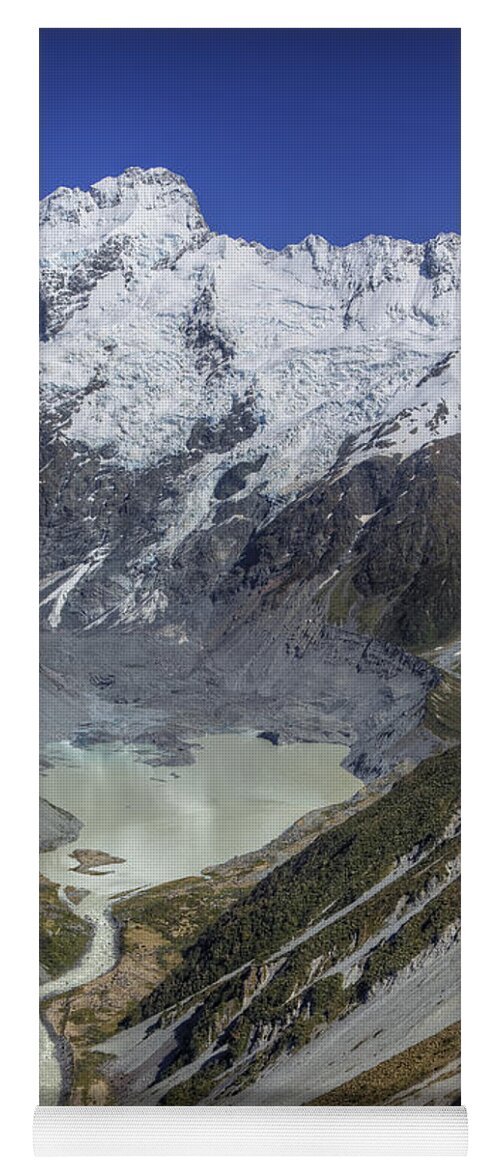 00439962 Yoga Mat featuring the photograph Mount Sefton With Mueller Lake Mount by Colin Monteath