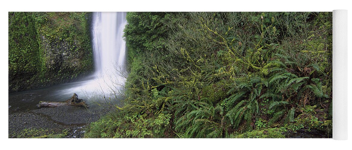 00174703 Yoga Mat featuring the photograph Multnomah Falls Cascading by Tim Fitzharris