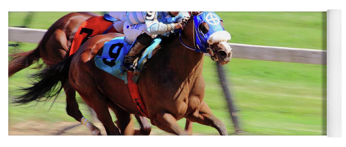 Thorougbred Race Horse Yoga Mat featuring the photograph 'My Gal Sunday' on Wednesday by PJQandFriends Photography