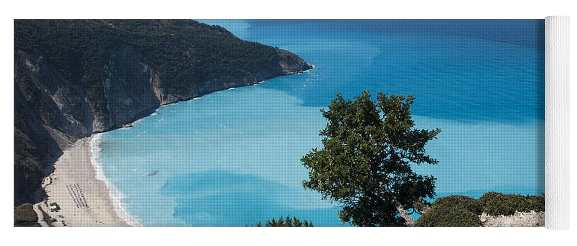 Myrtos Beach Kefalonia Yoga Mat featuring the photograph Myrtos Beach Kefalonia by Rob Hemphill