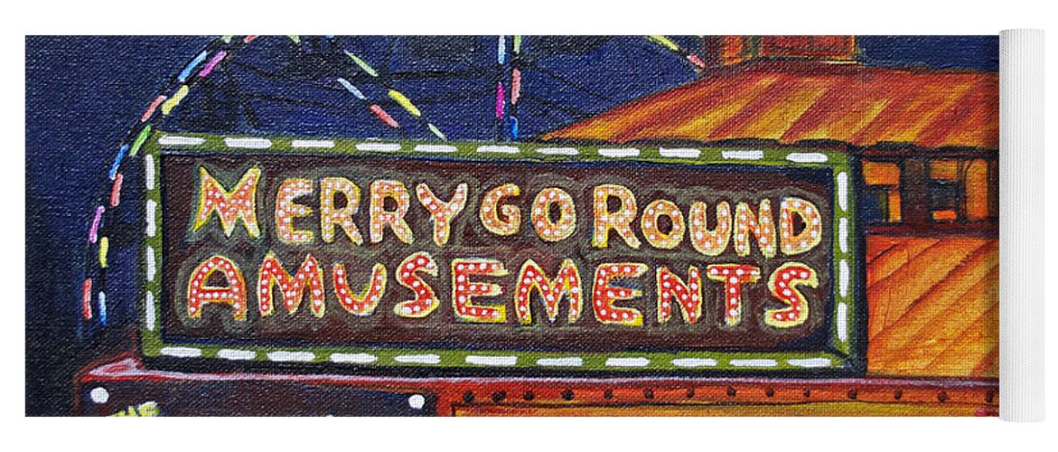 Asbury Park Yoga Mat featuring the painting Night Merry's by Patricia Arroyo