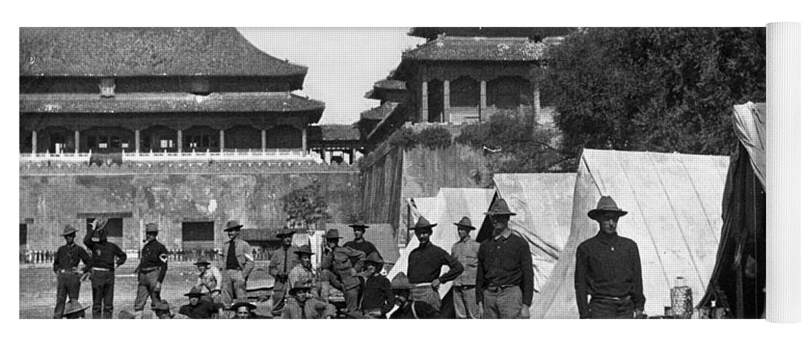 \ninth U.s. Infantry\ Yoga Mat featuring the photograph Ninth US Infantry in Peking - China  c 1908 by International Images