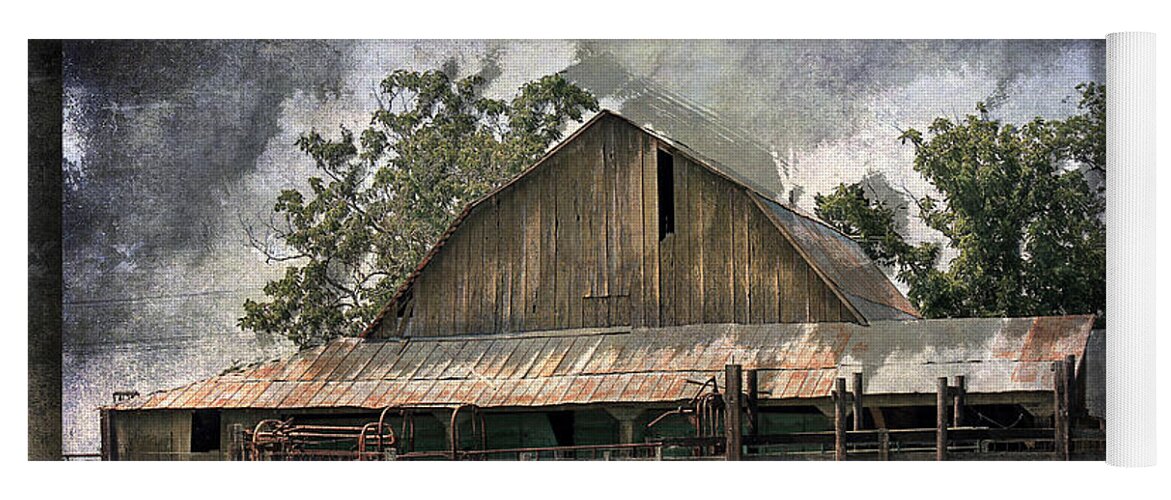 Barn Yoga Mat featuring the photograph Old Cattle Barn by Barry Jones