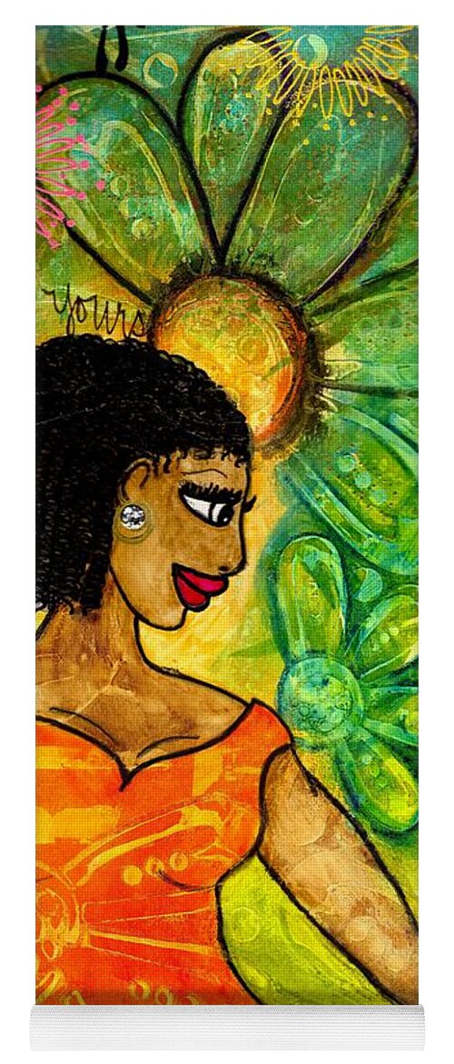 Acrylic Yoga Mat featuring the painting Open Arms by Angela L Walker